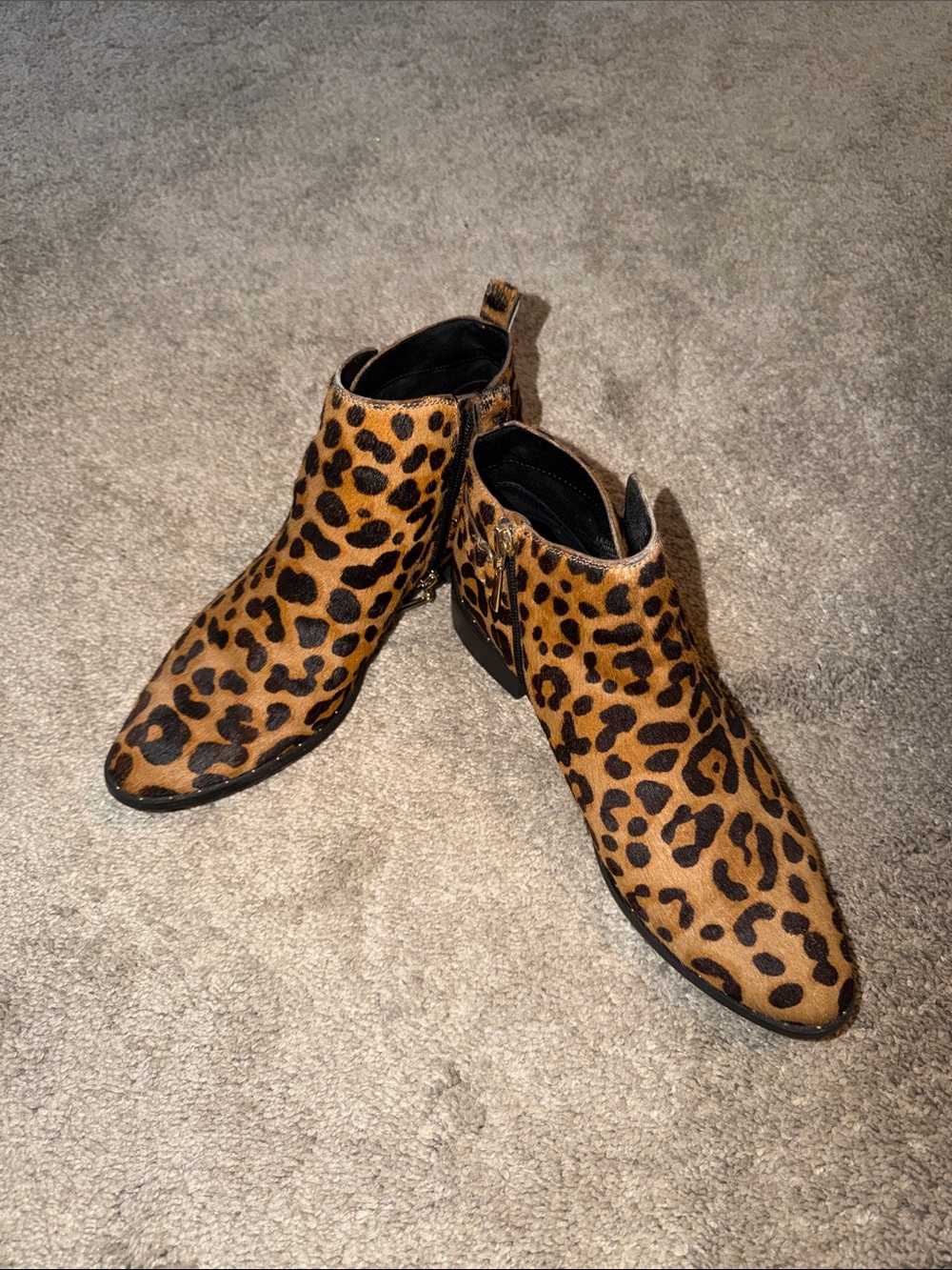 Women's Leopard Print Chelsea Ankle Boots - Tan/Black